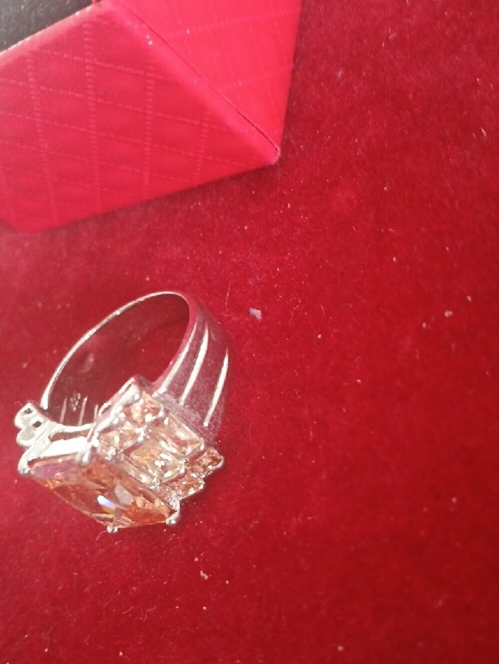 Champagne Crystal Statement Ring - Women Jewelry - Picture 3 of 6